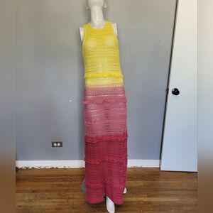 America And Beyond Crochet Ombre Maxi Coverup, BNWT, Size M